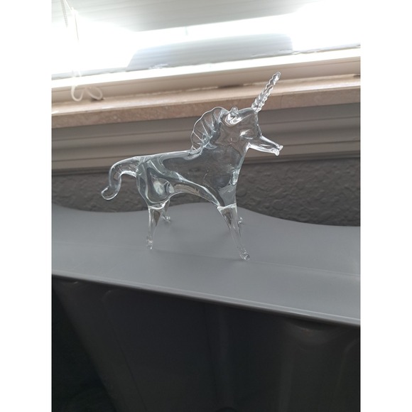 Handmade Clear And Green Glass Horse‎ Trojan-Look 4" Tall - Picture 7 of 7